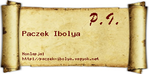 Paczek Ibolya névjegykártya